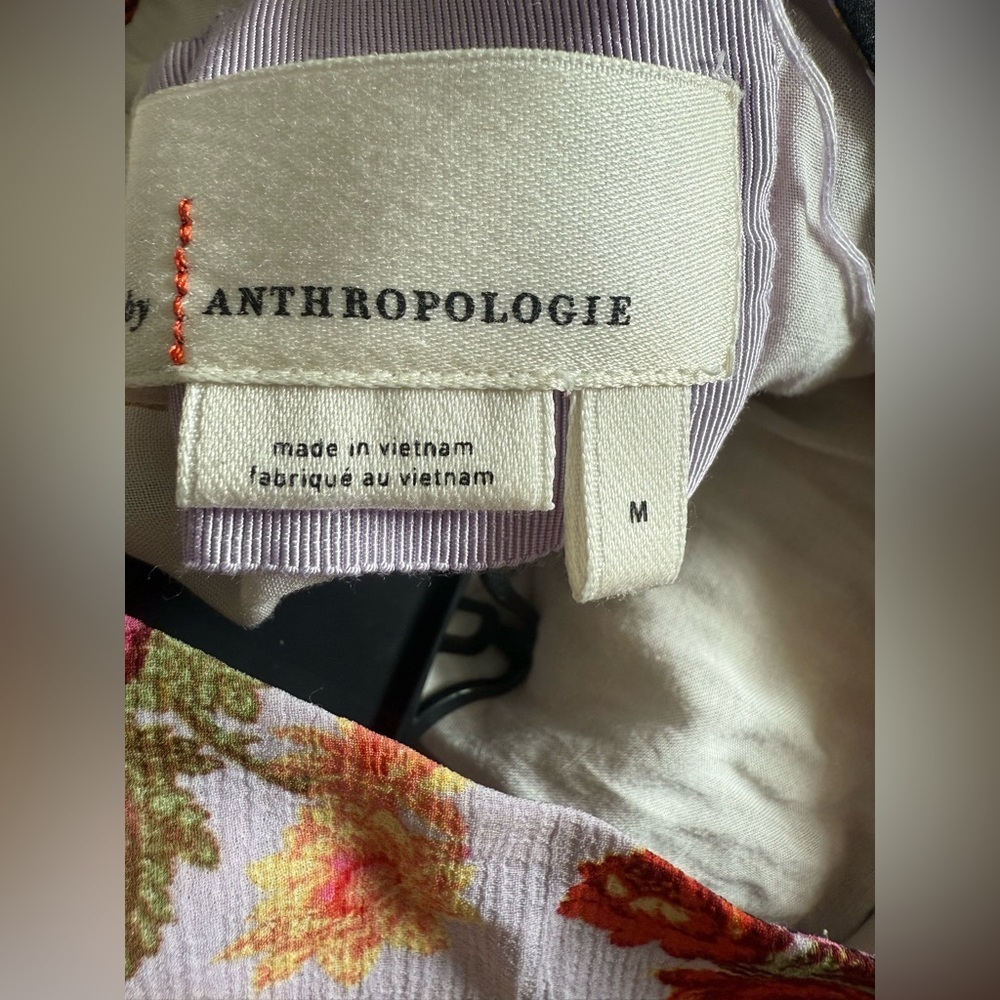 Anthropologie Shara Floral Pleated Printed Midi Dress Size M - Picture 4 of 5